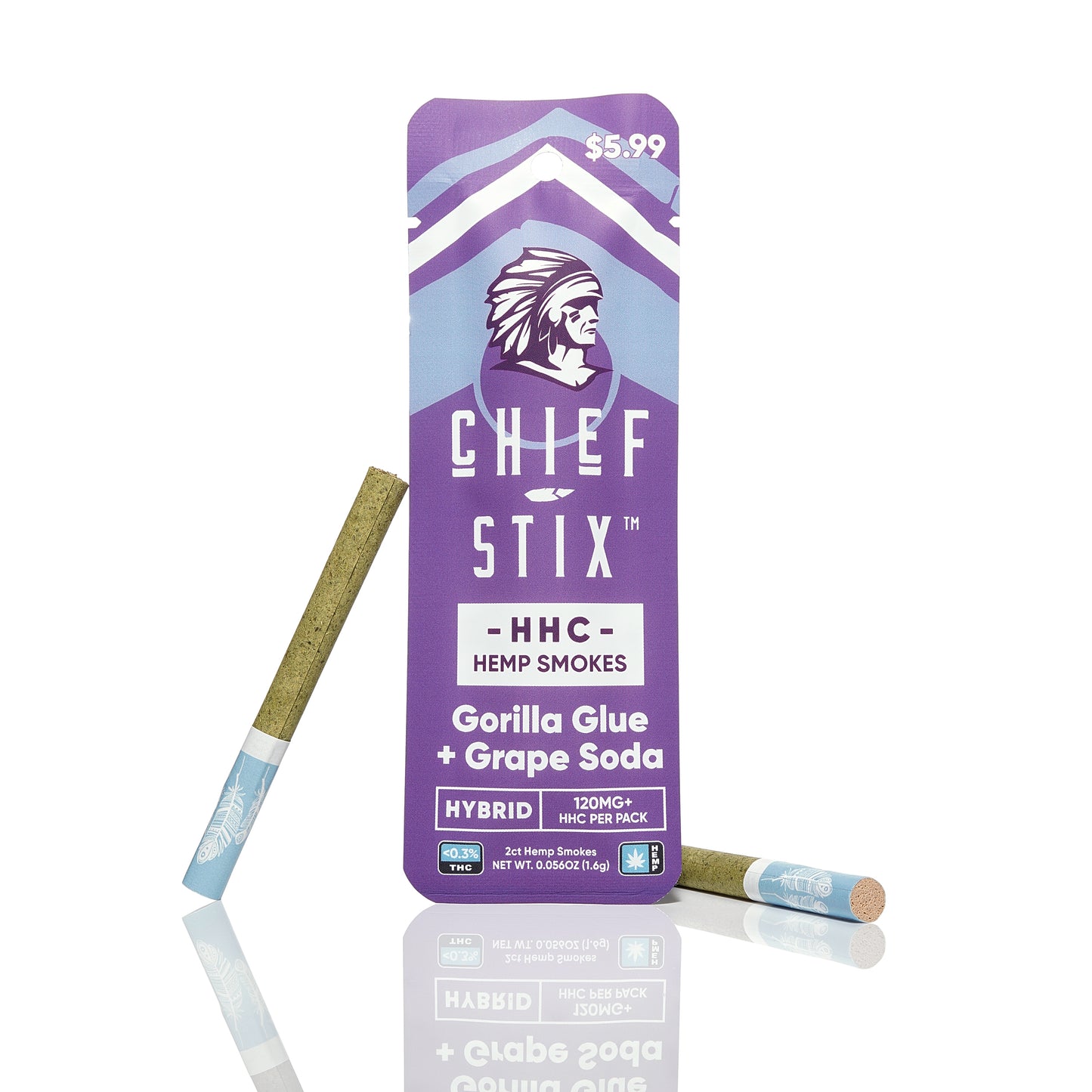Chief Stix HHC Hemp Smokes 2ct Pouch - (45ct Tub)
