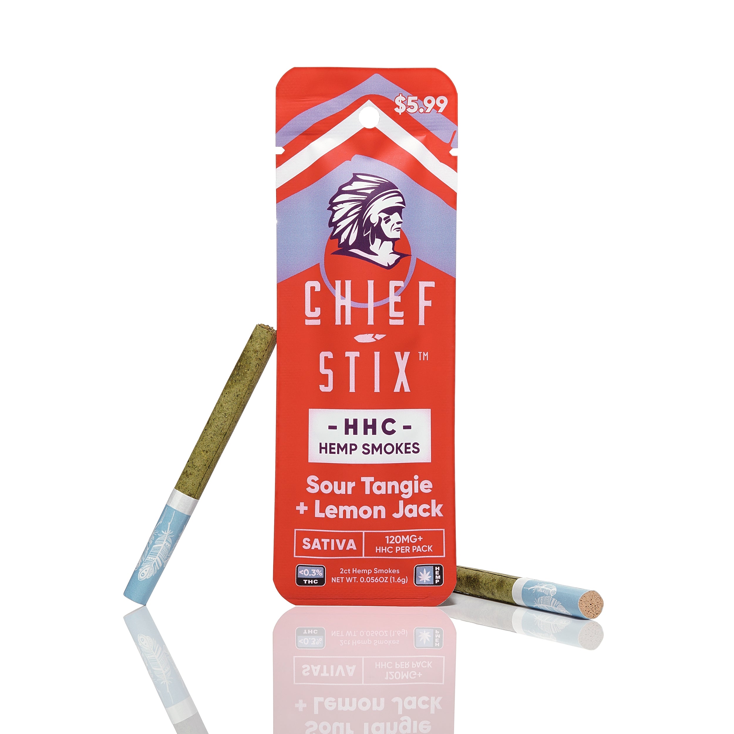 Chief Stix HHC Hemp Smokes 2ct Pouch Container Tub (45ct)