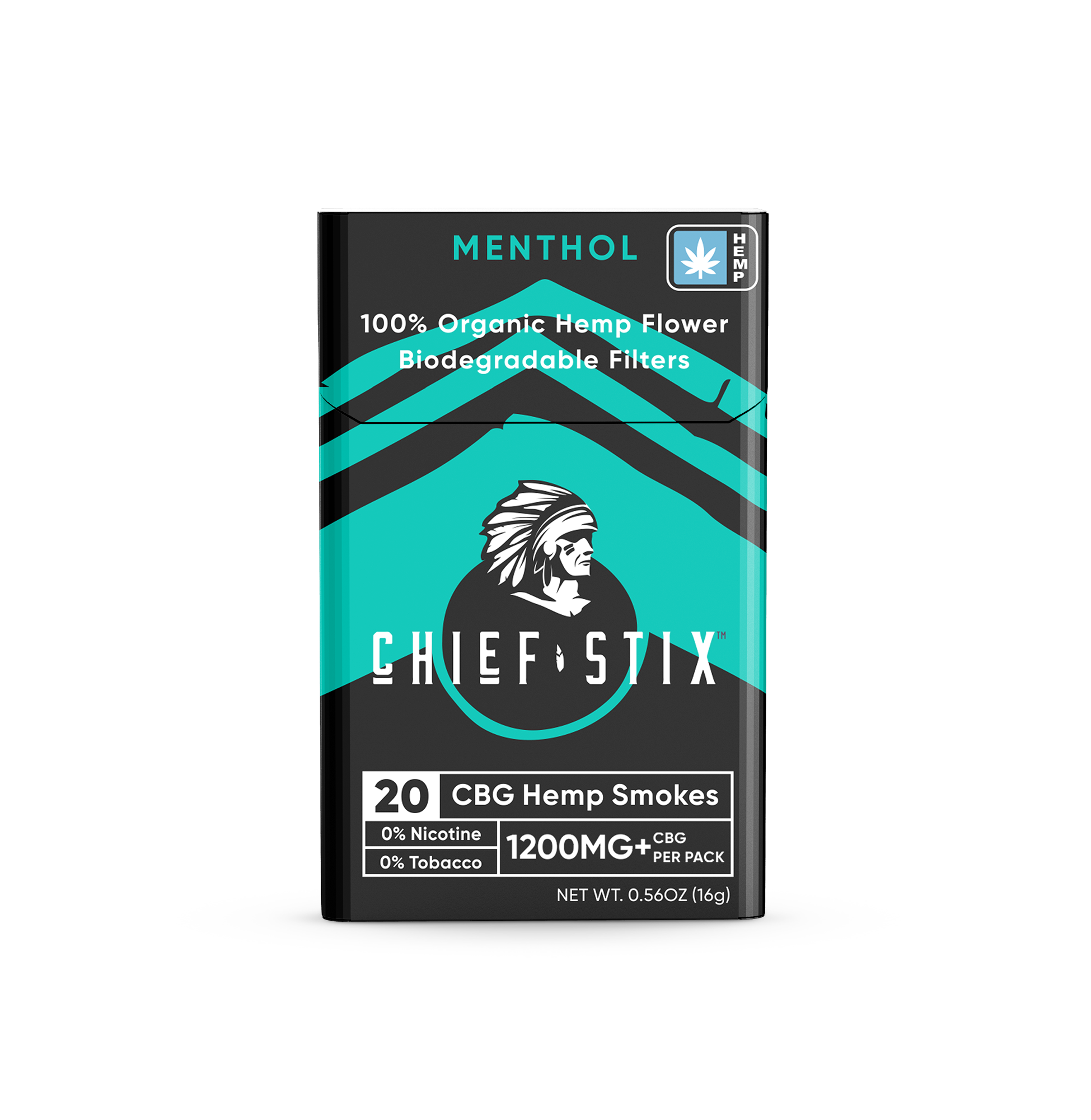 Chief Stix CBG Hemp Smokes Menthol (10ct) - Carton