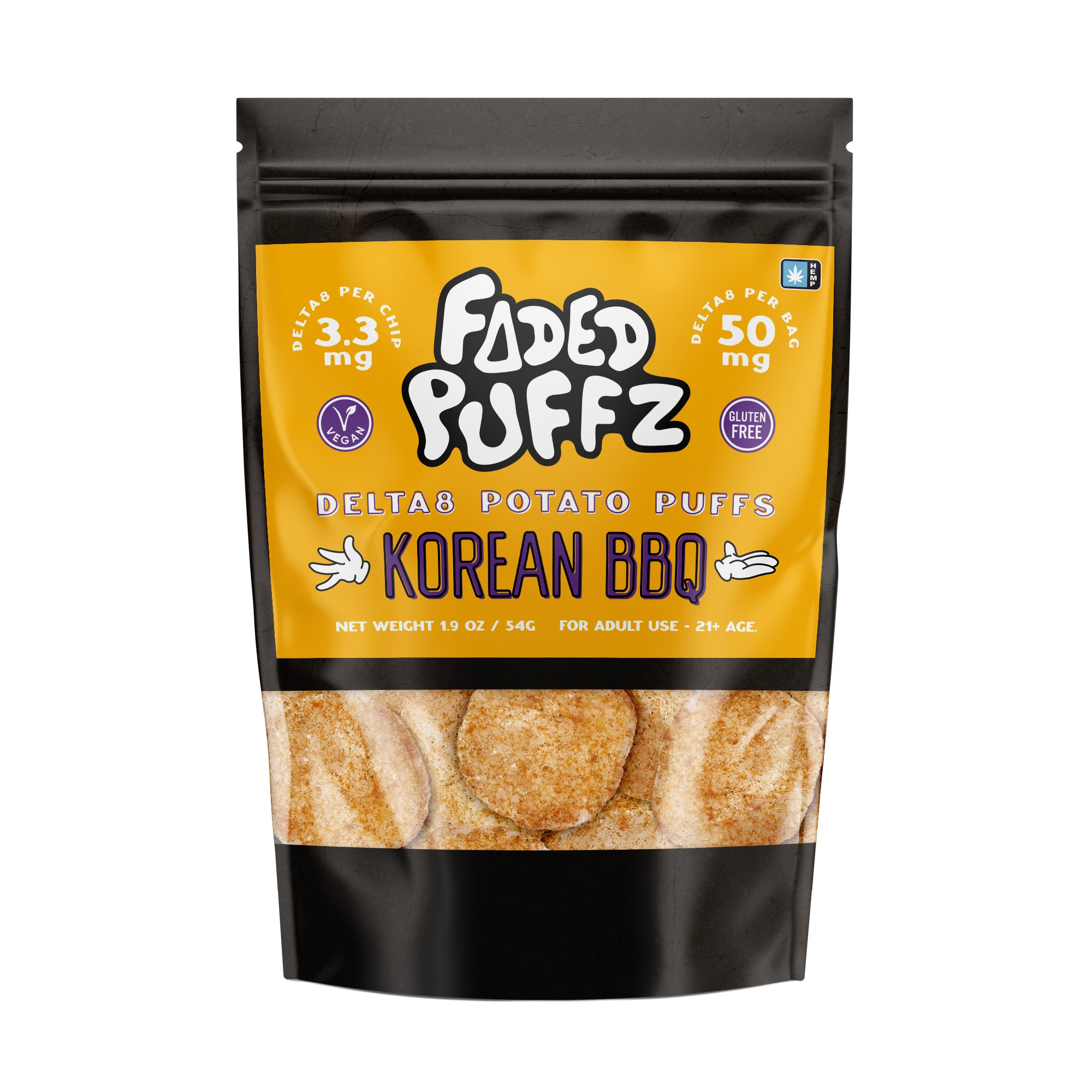 Faded Puffz Delta8 Potato Chips 50mg - Korean BBQ (25ct)