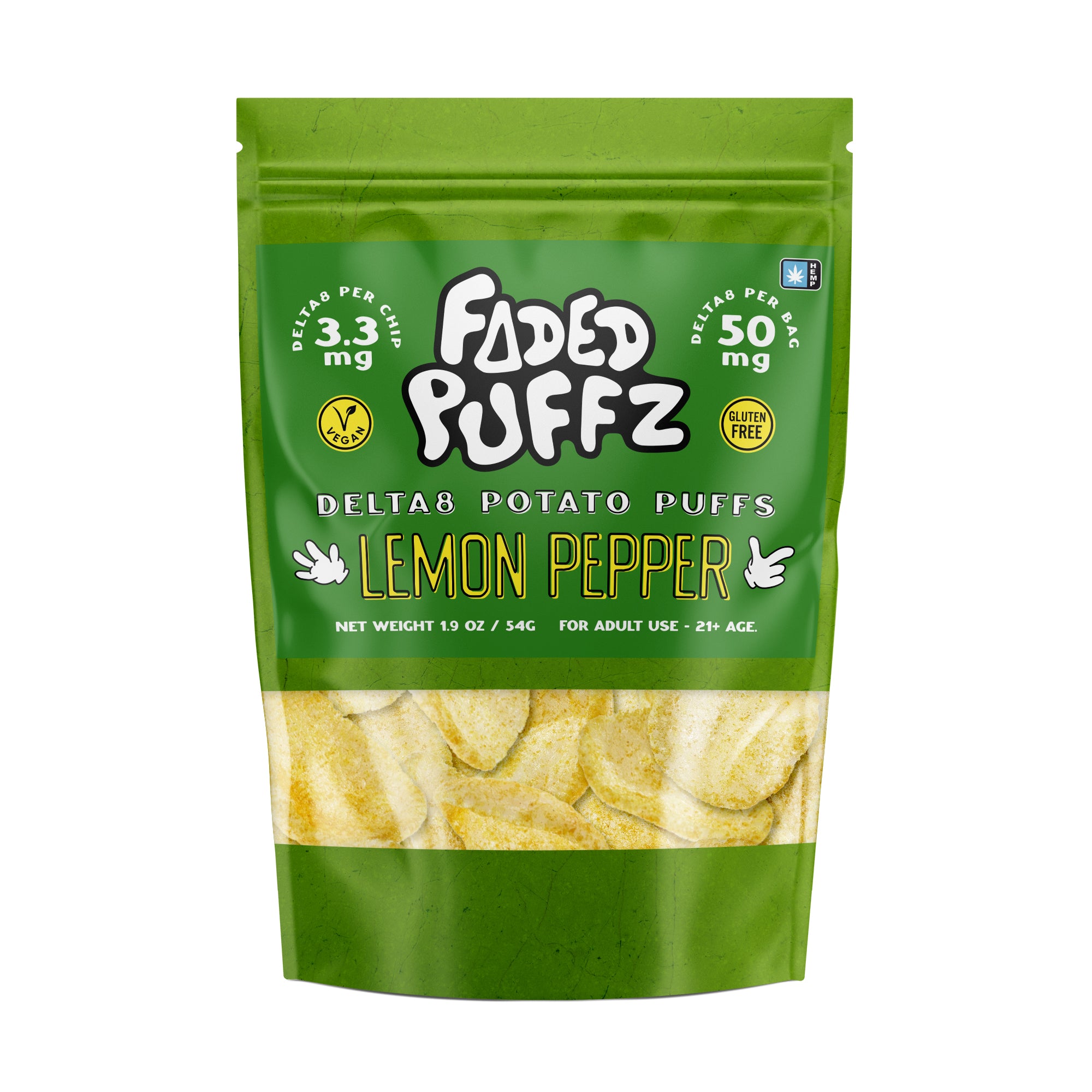 Faded Puffz Delta8 Potato Chips 50mg - Lemon Pepper (25ct)