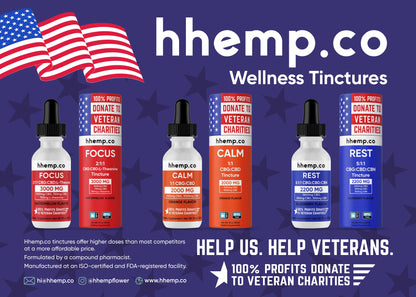 hhemp.co Wellness Tincture Trio Set (Calm, Focus, and Rest) - Box